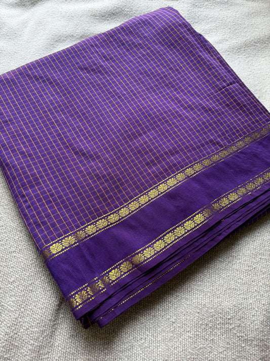 Purple Vintage Gadwal Saree