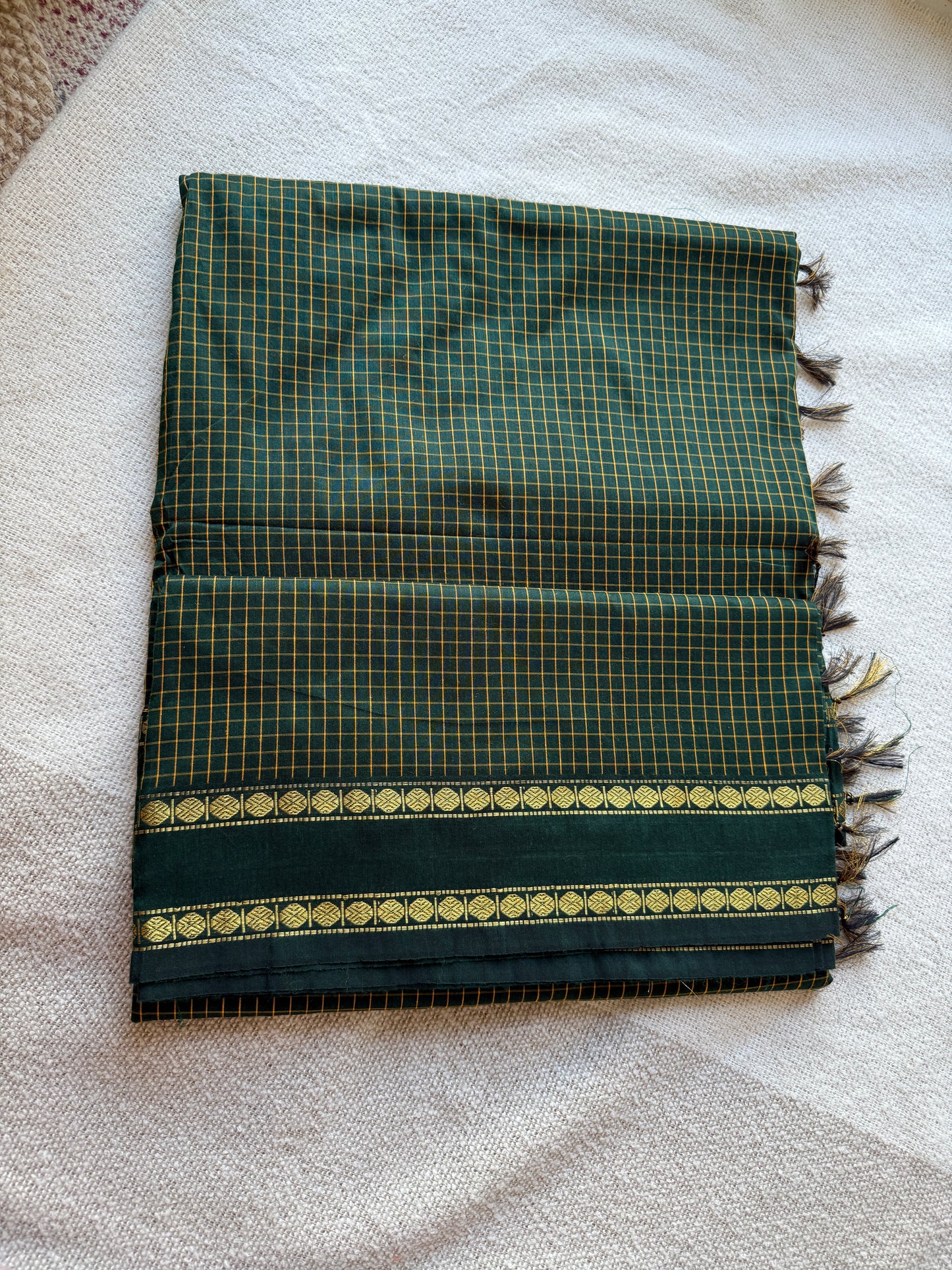 Green Vintage Gadwal Cotton-Silk Saree