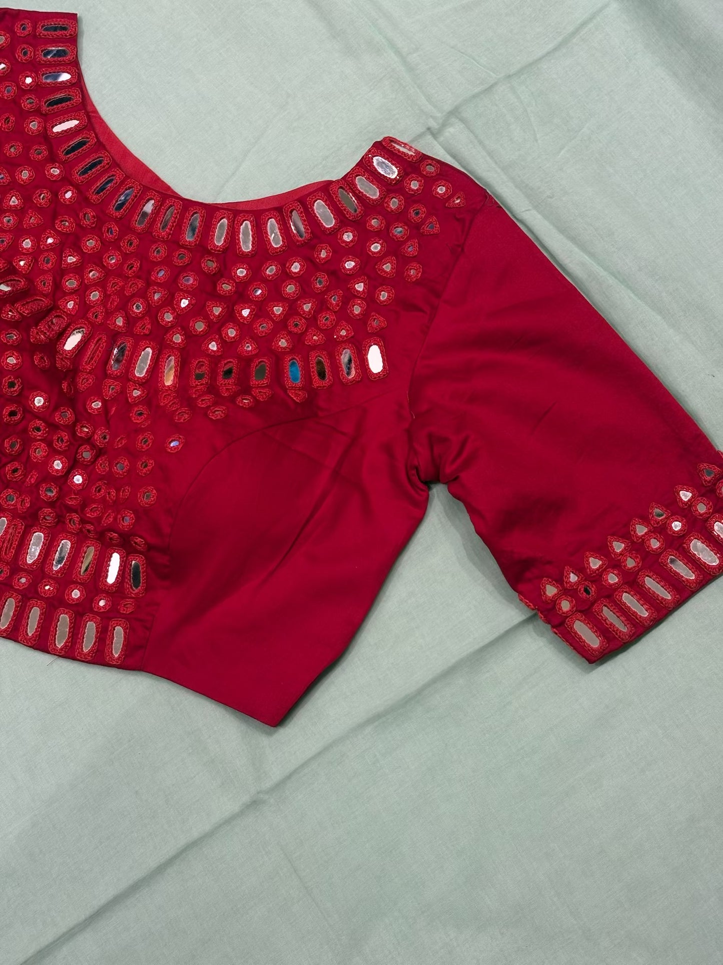Mirror Work Blouse with Sleeves