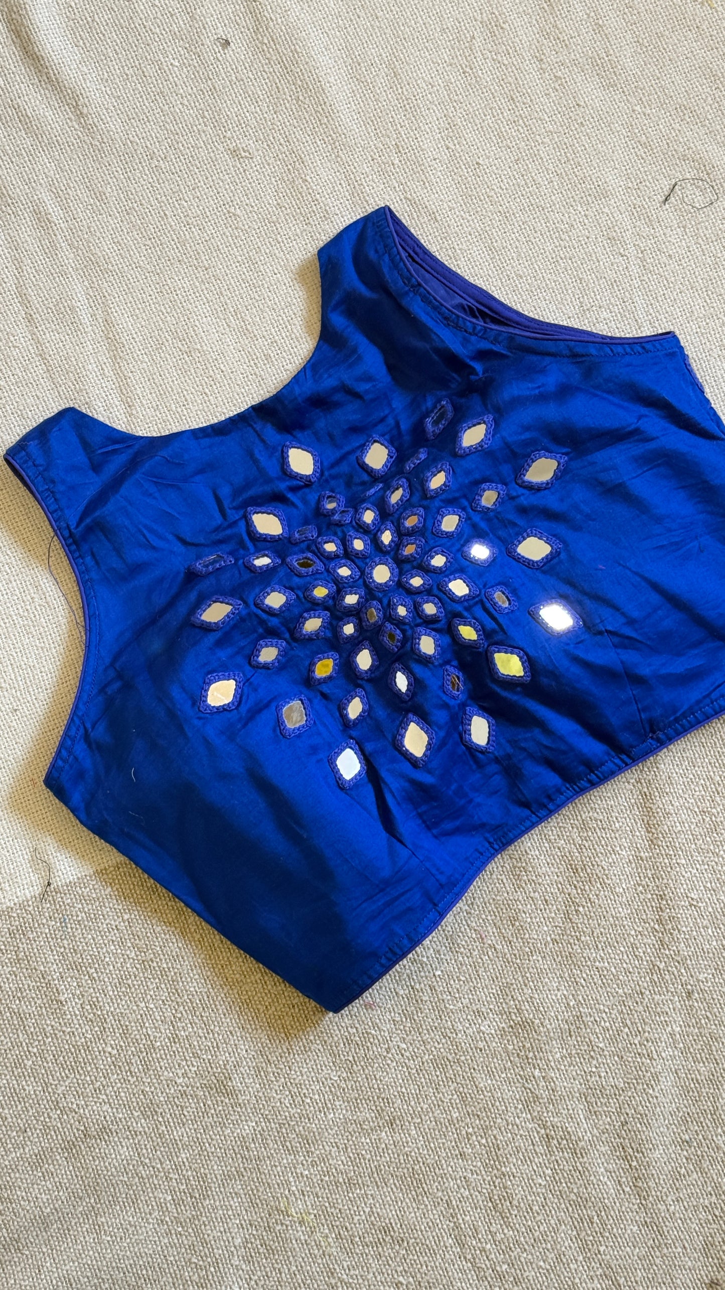 Mirror Work Blue Blouse