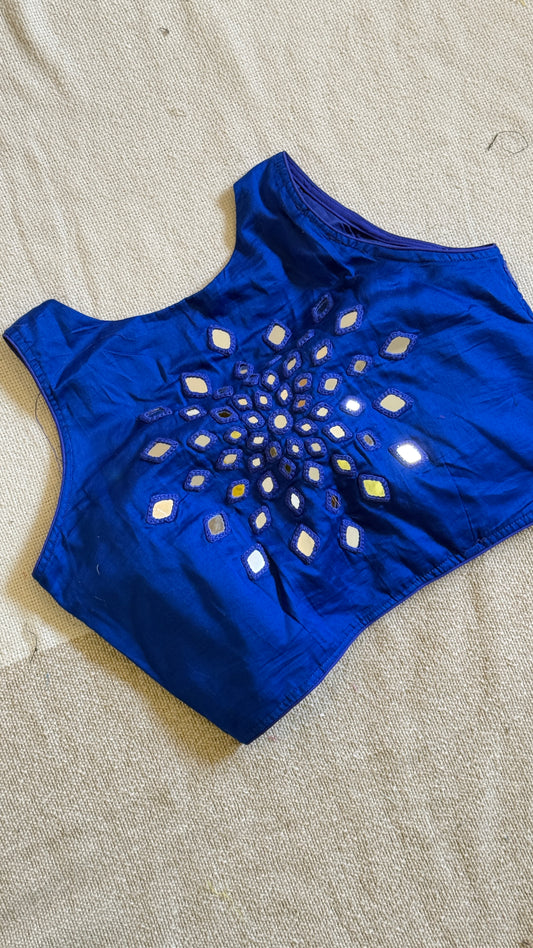 Mirror Work Blue Blouse
