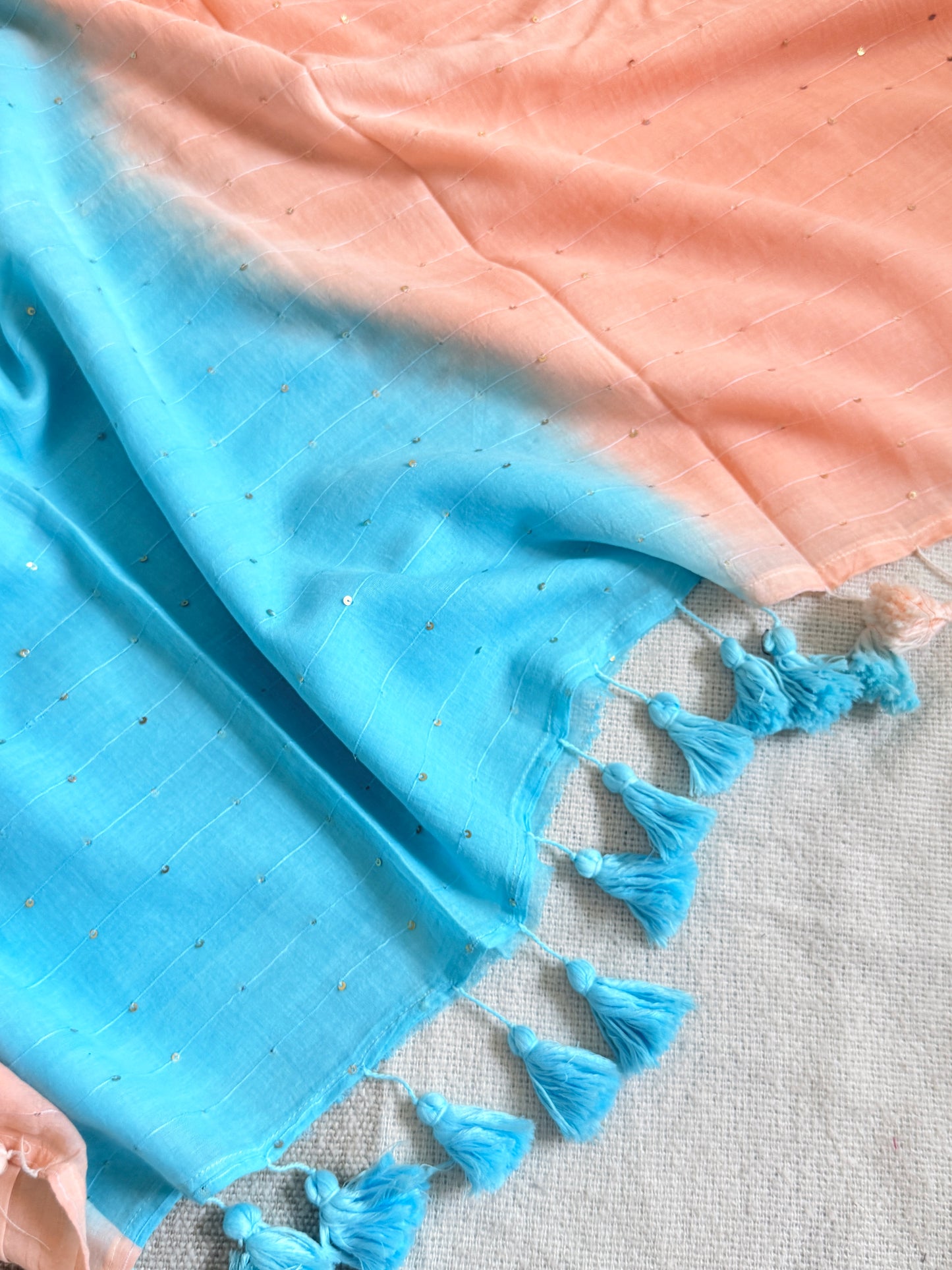 Tie-Dye Sitara (Skyblue-Peach)