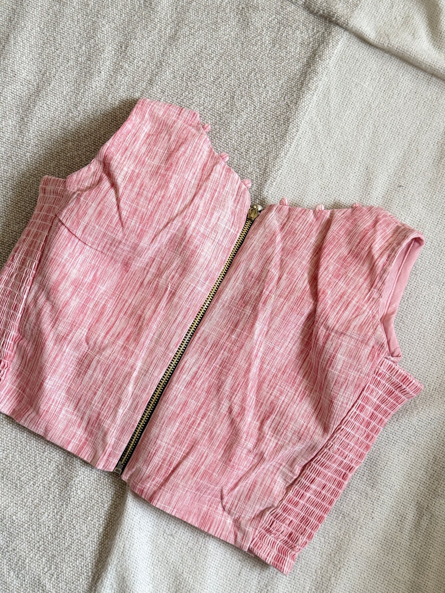 Side Stretch V Neck Blouse