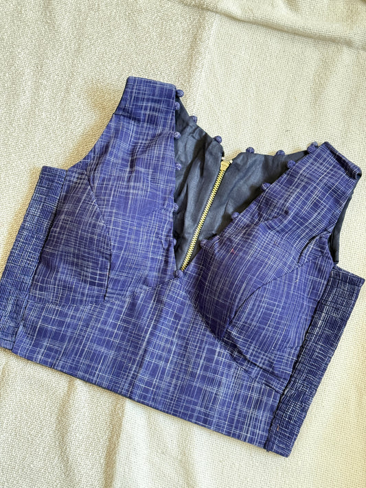 Side Stretch V Neck Blouse