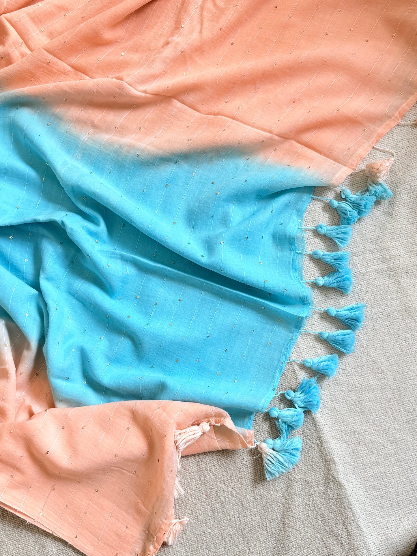 Tie-Dye Sitara (Skyblue-Peach)