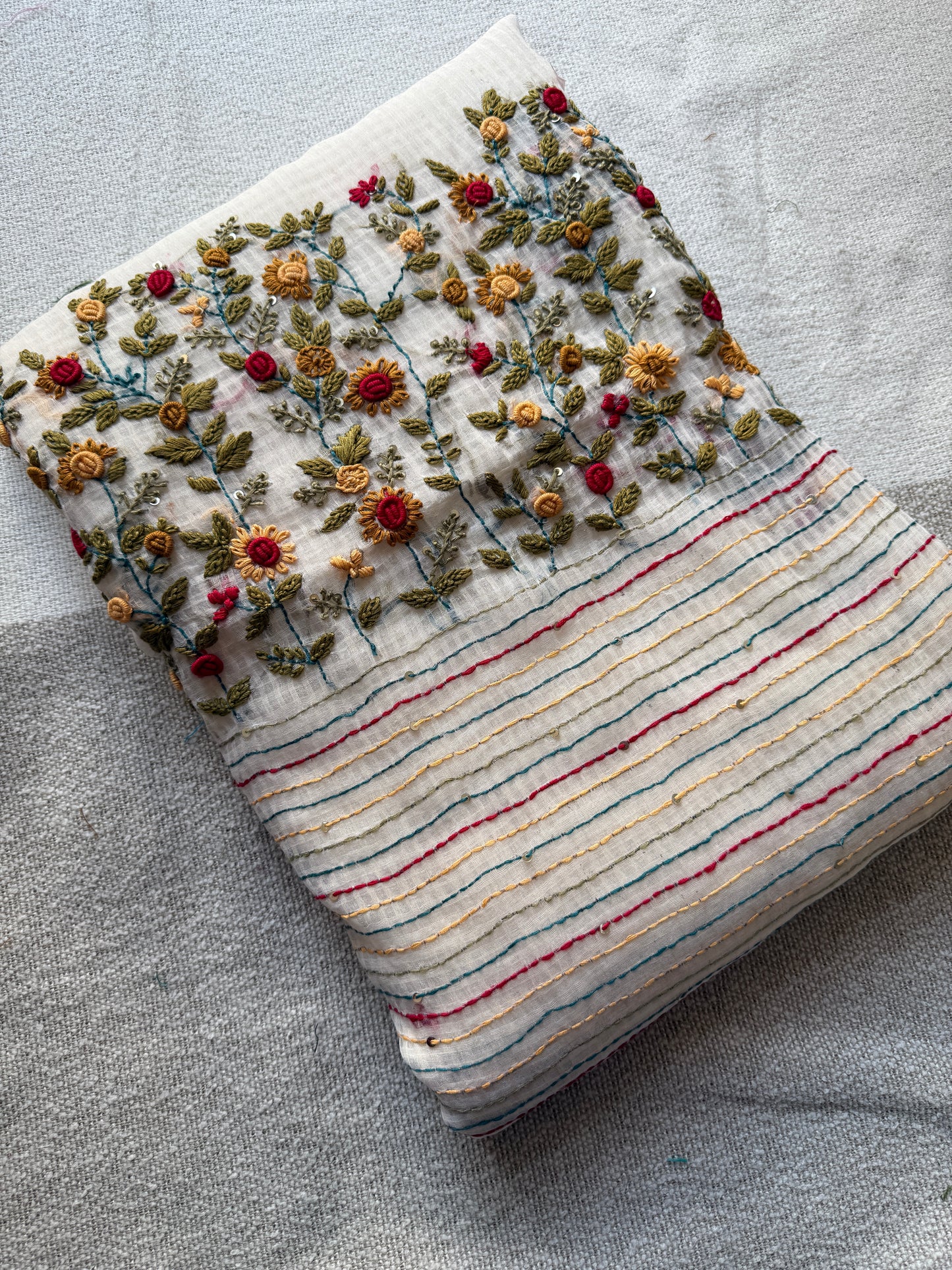 White Kota Manjari Saree