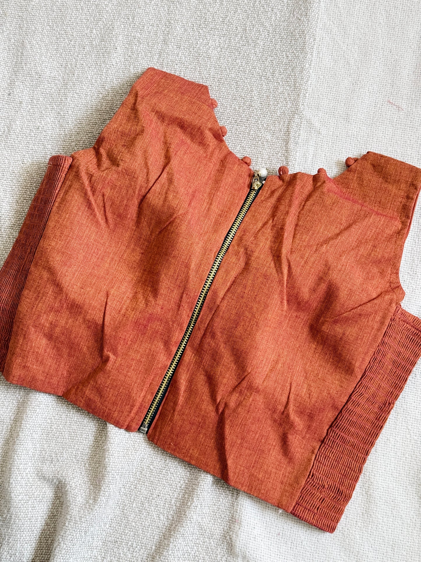 Side Stretch V neck Blouse