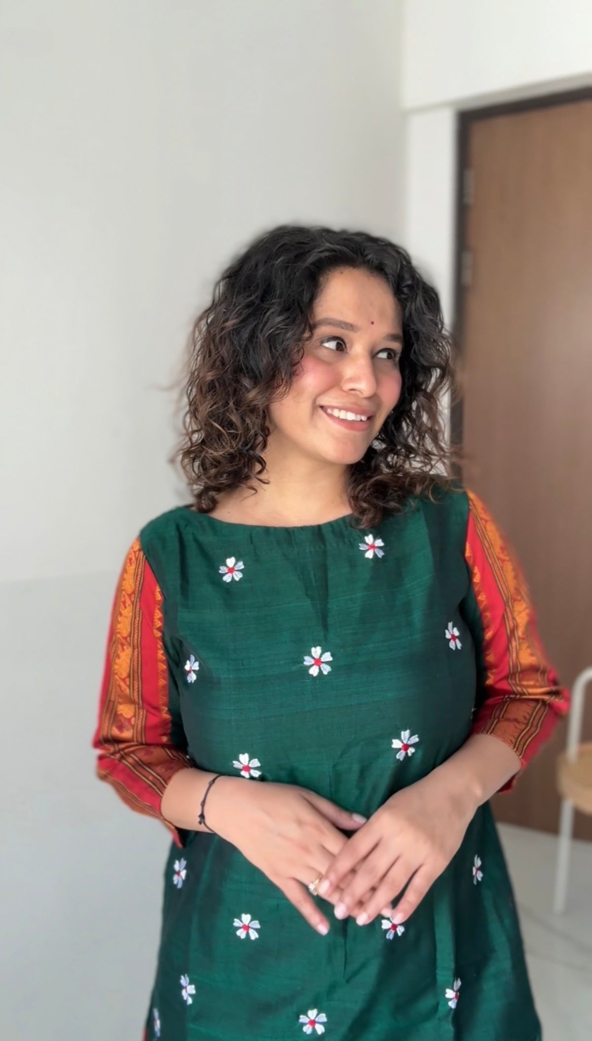 Green Narayanpeth 3/4 Sleeves