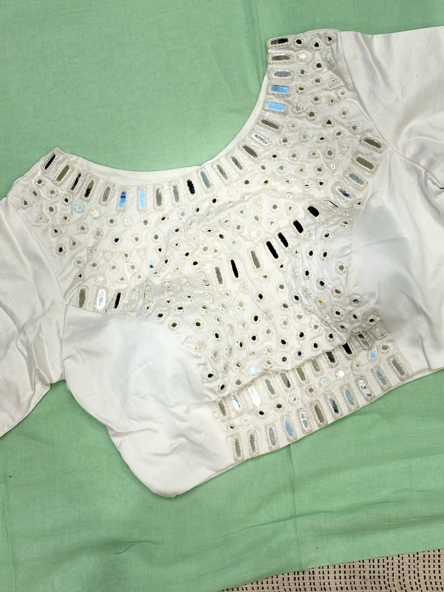 Mirror Work Blouse with Sleeves