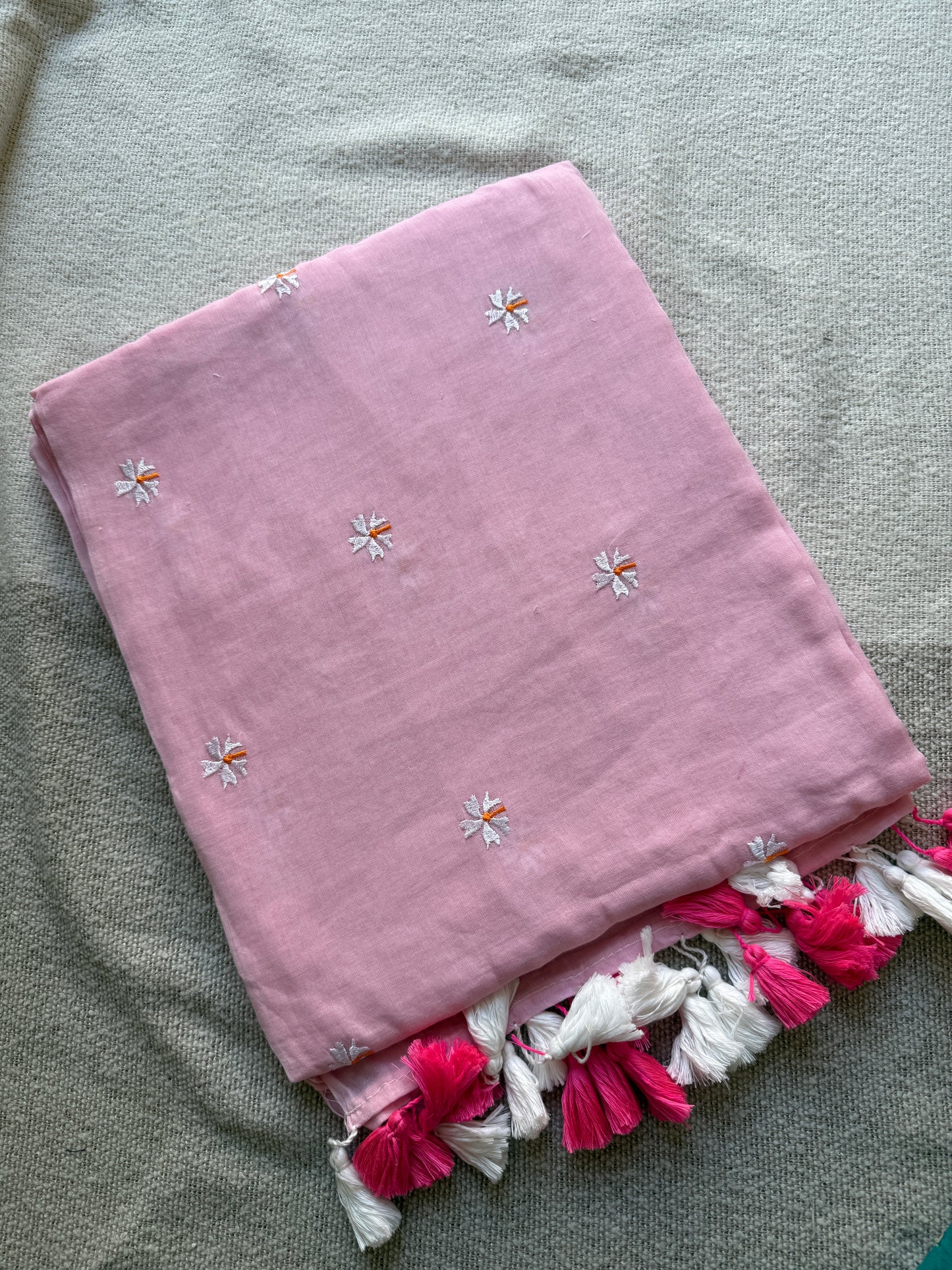 Baby Pink Parijaat Saree