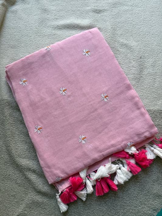 Baby Pink Parijaat Saree