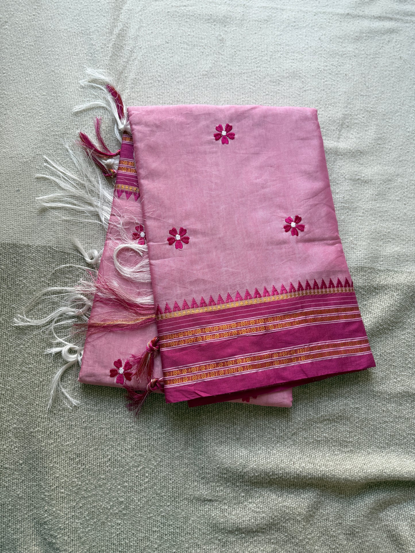 Pink Narayanpeth Sadafuli Saree