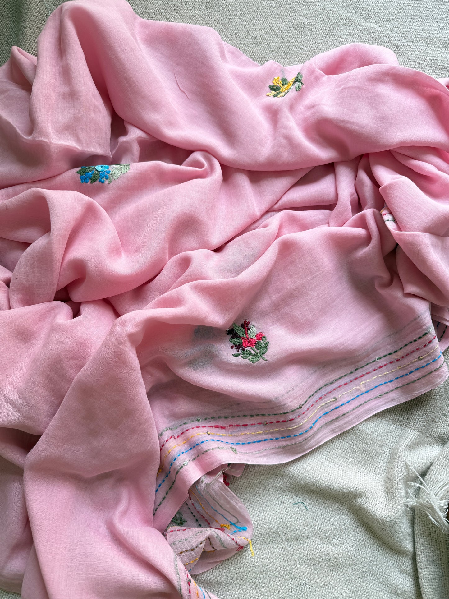 Baby Pink Manjari Saree