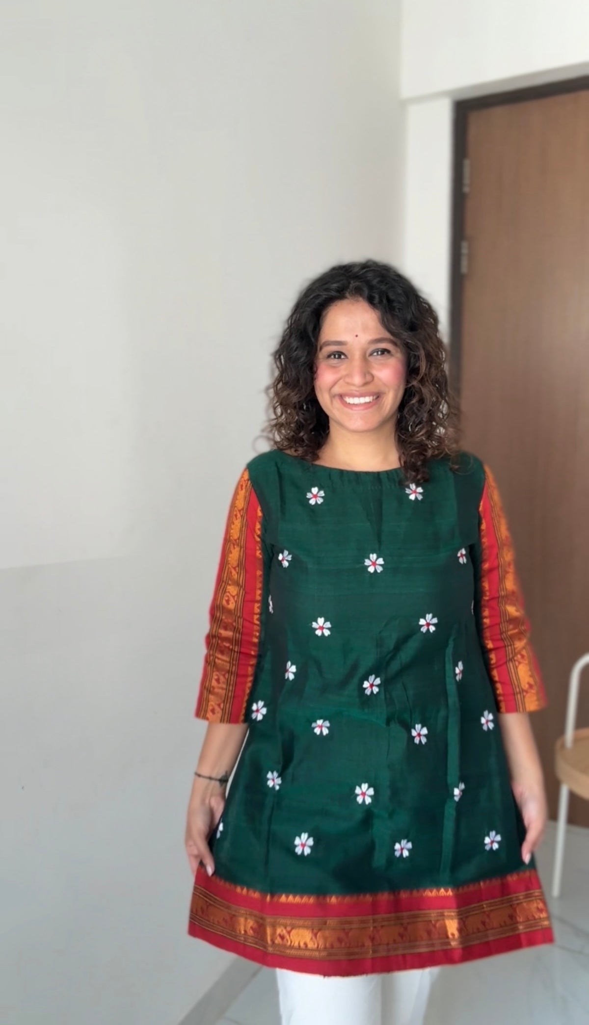 Green Narayanpeth 3/4 Sleeves