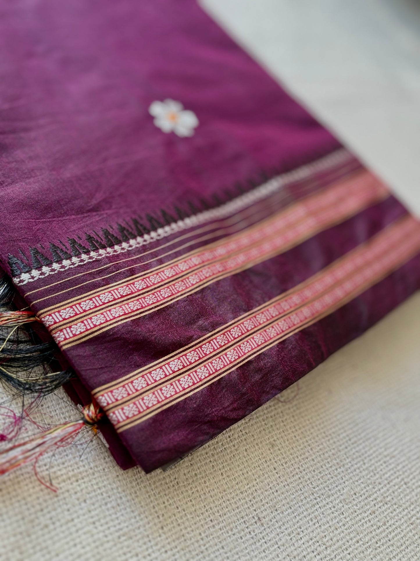 Narayanpeth Sadafuli Purple Saree