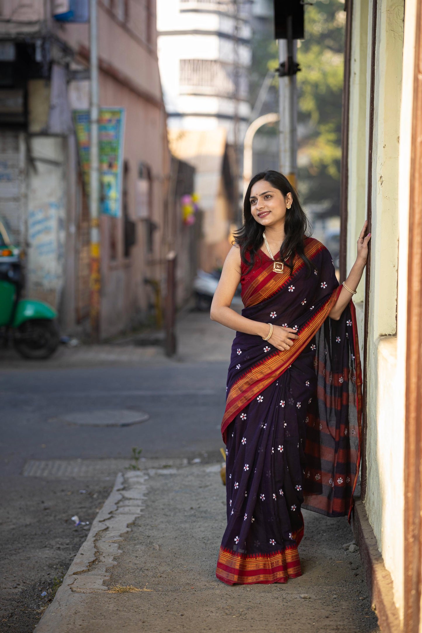 Blue Narayanpeth Sadafuli Saree
