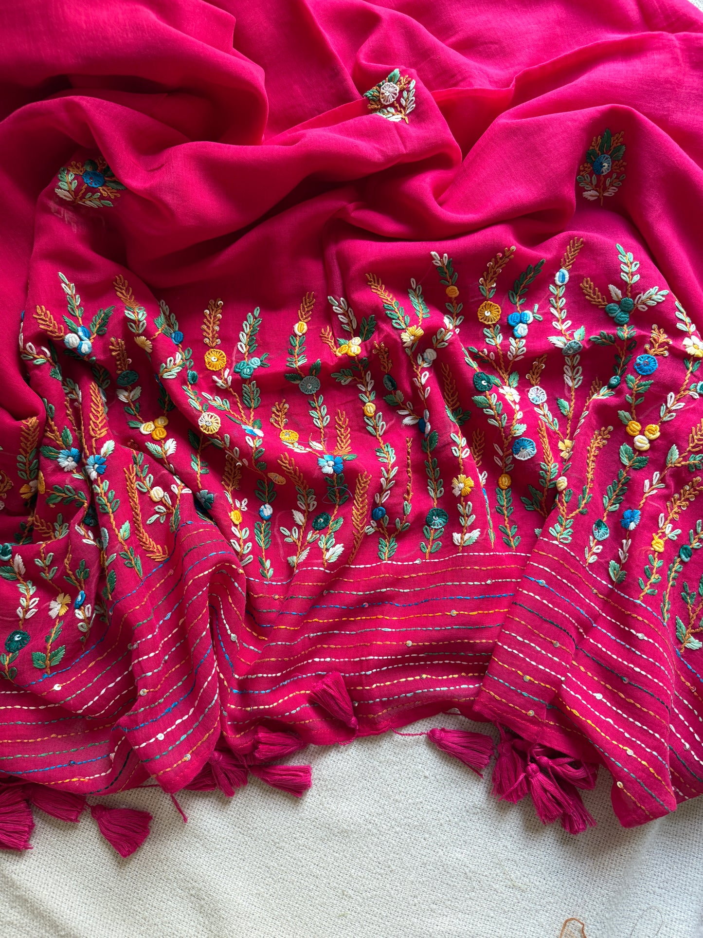 Rani Pink Manjari Saree
