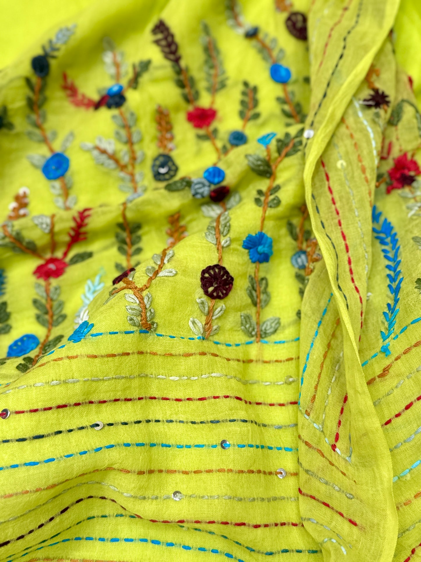 Neon Green Manjari saree