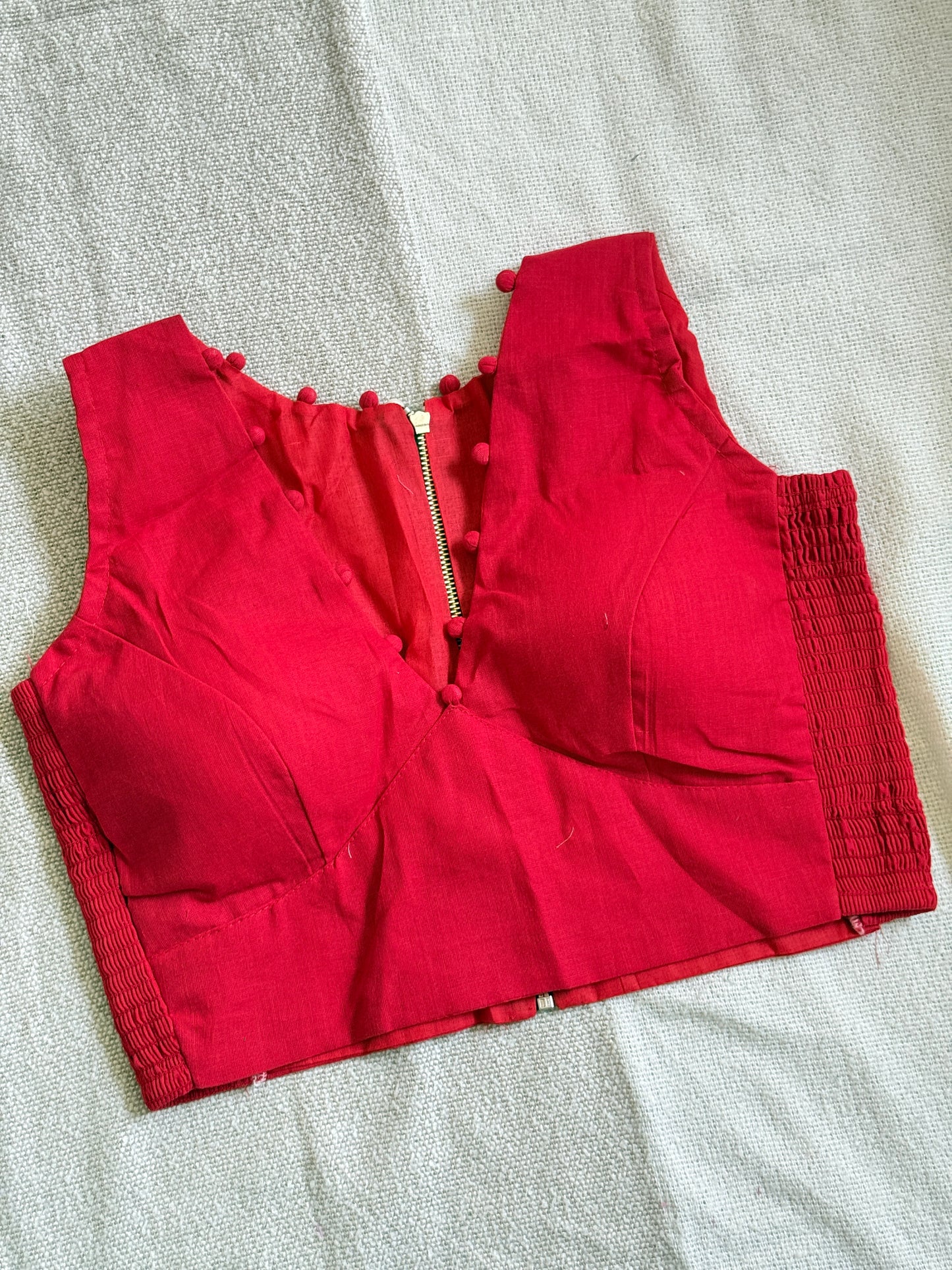 Side Stretch V neck Blouse