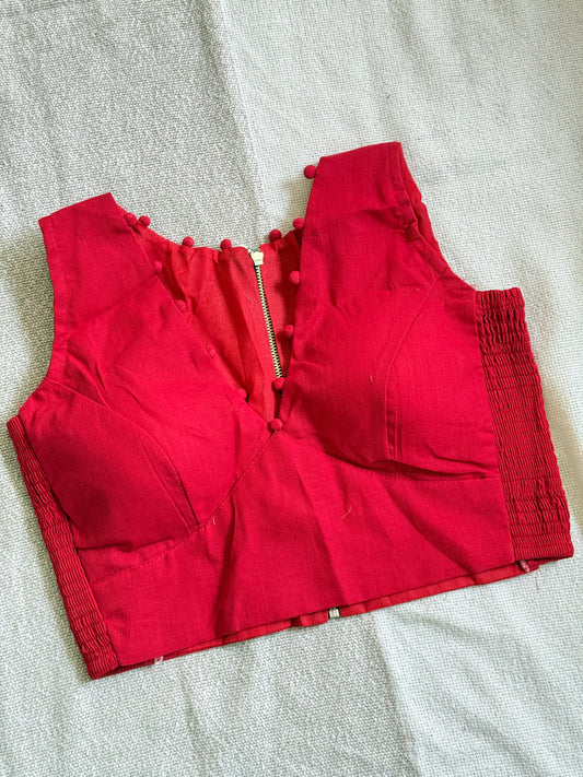 Side Stretch V neck Blouse