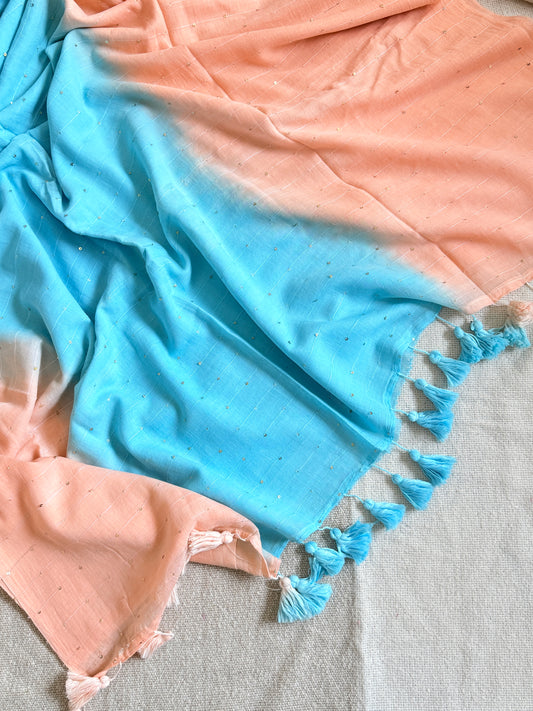 Tie-Dye Sitara (Skyblue-Peach)