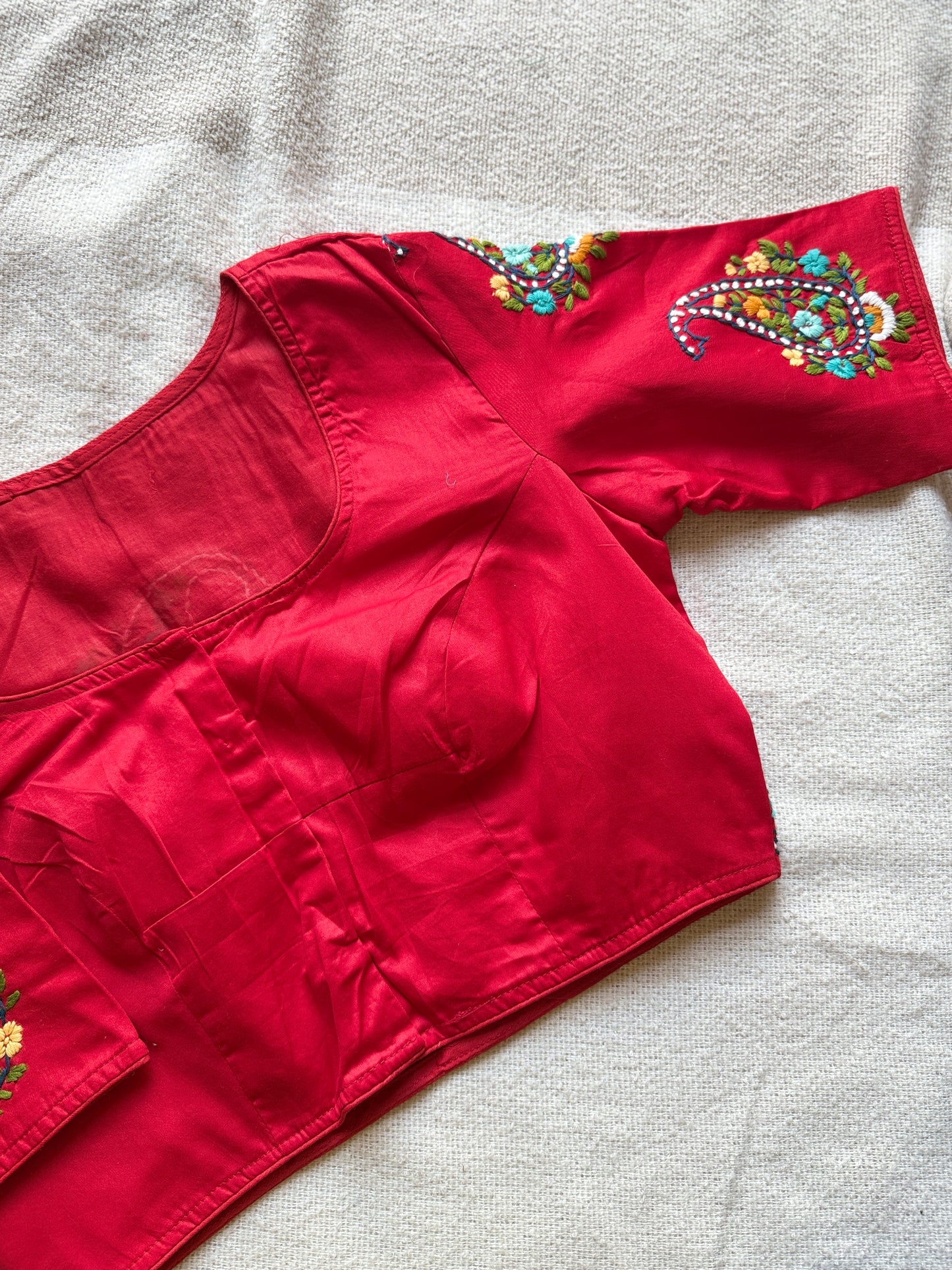 Red Handwork Blouse