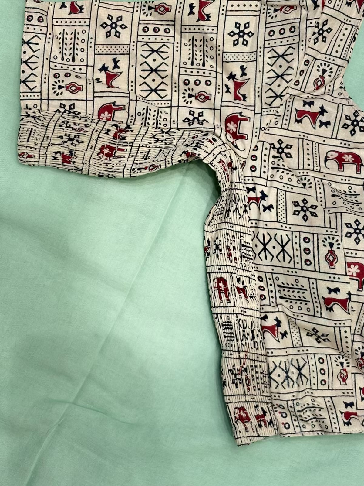 Block Print Side Stretch Blouse
