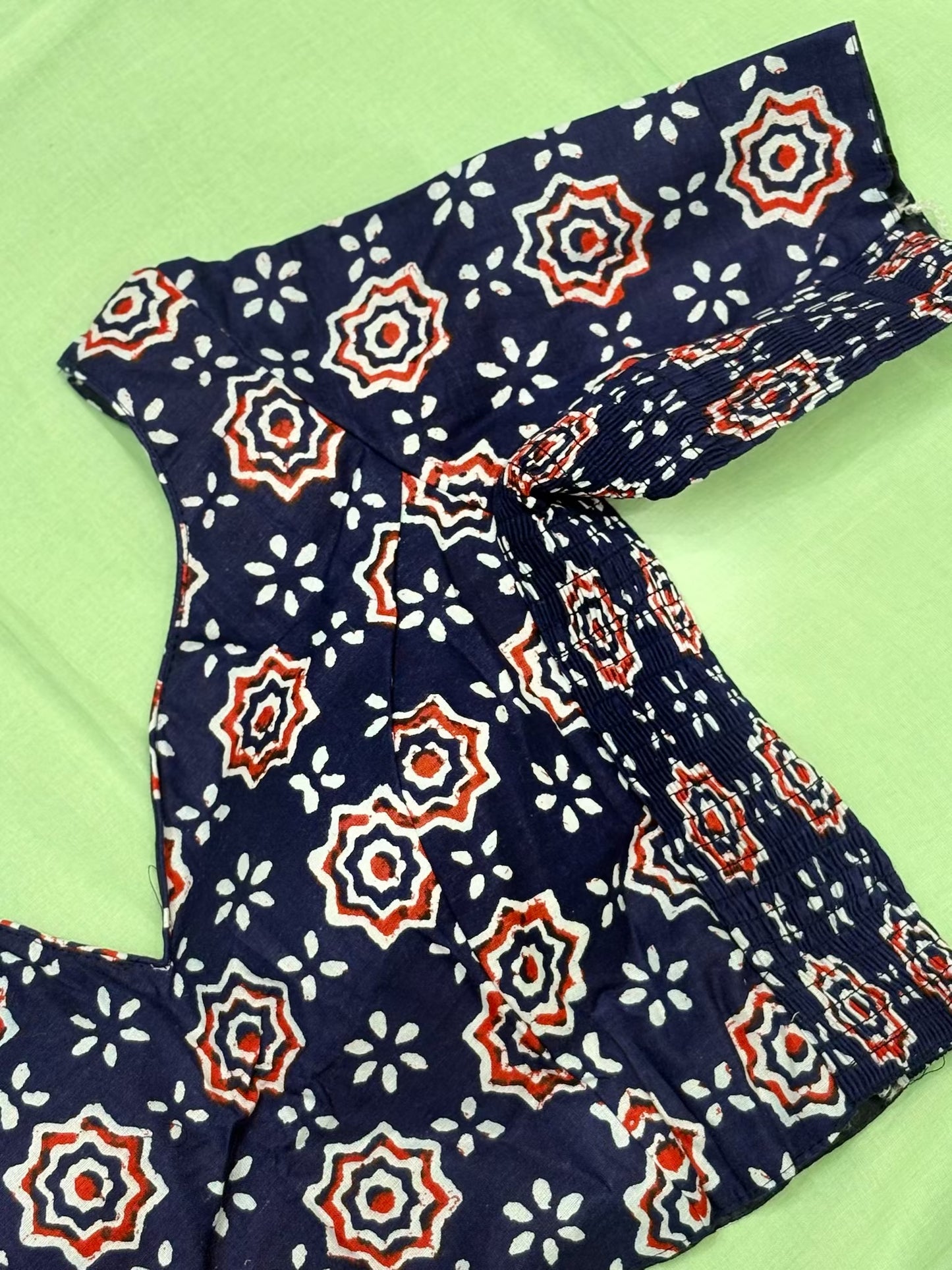 Block Print Cotton Side Stretch Blouse