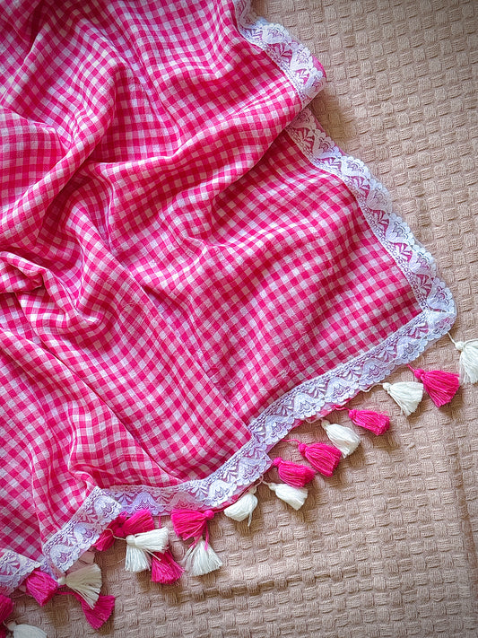 Bloom (Soft Lace Edge Saree) 🌸