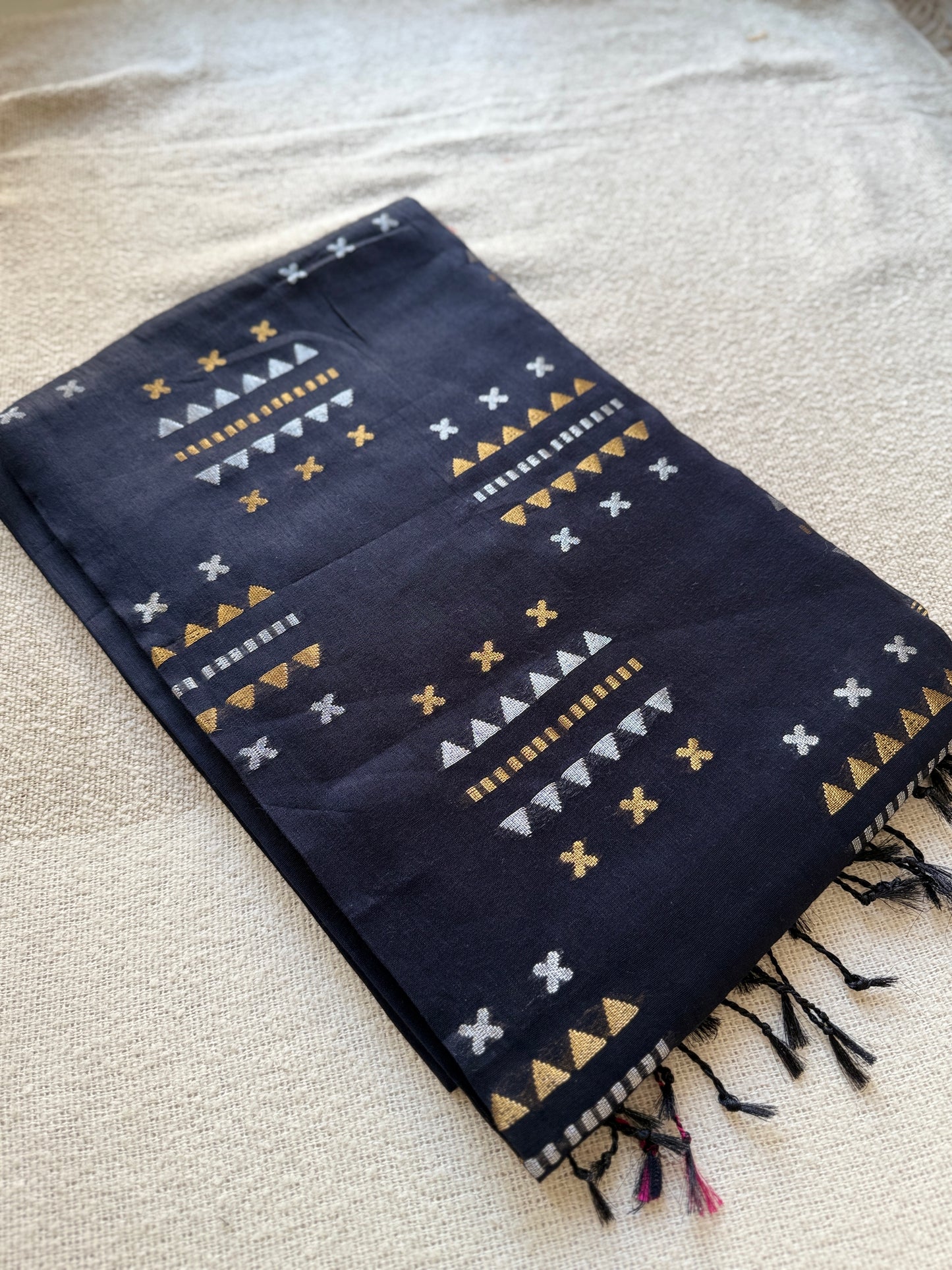 Soft Tissue Black Saree