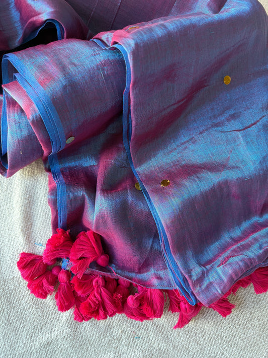 Raga Tissue Big Tussles with Sequins saree