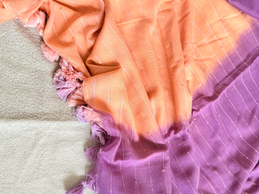Tie-Dye Sitara (Purple-Peach)