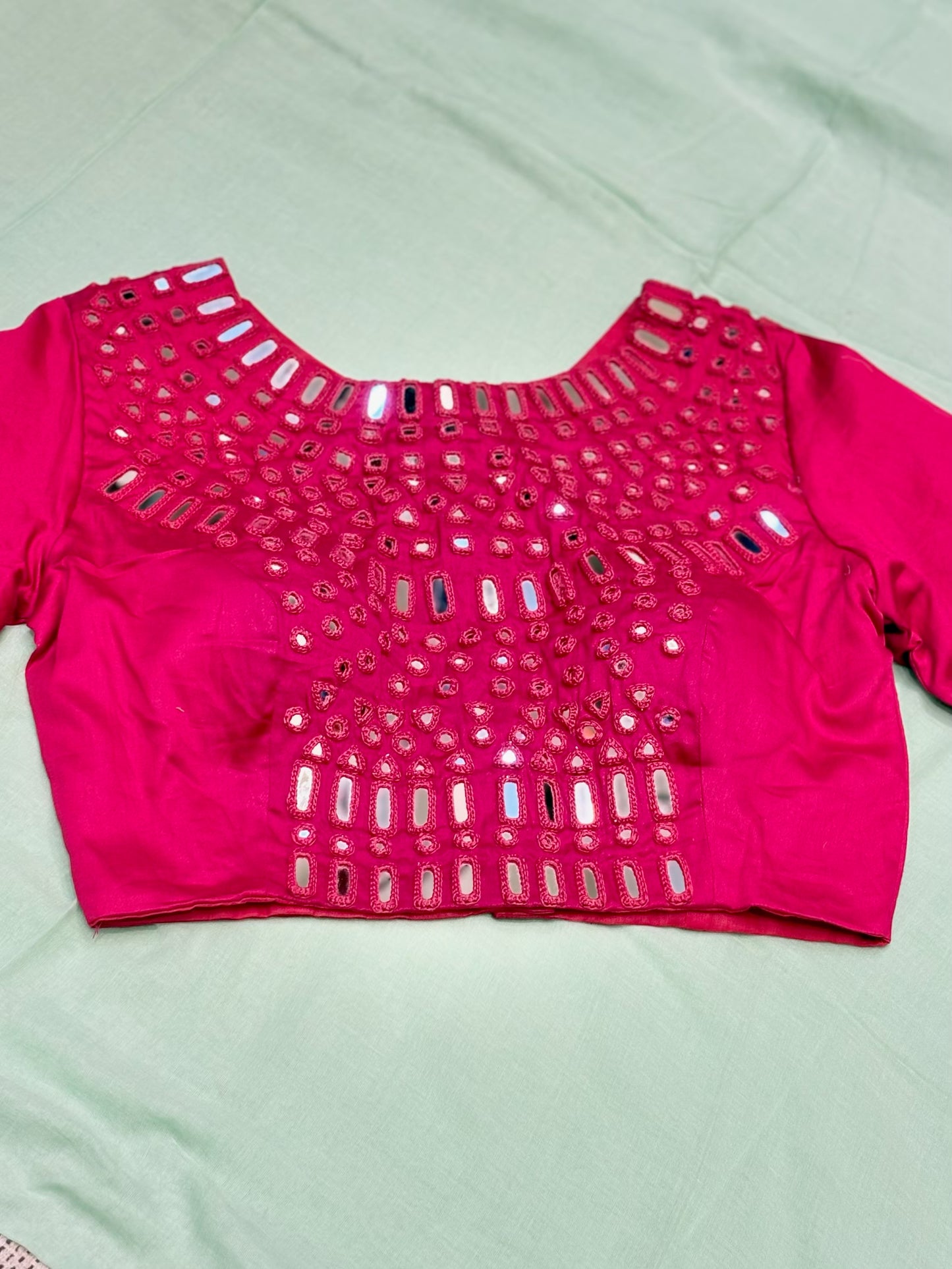 Mirror Work Blouse with Sleeves