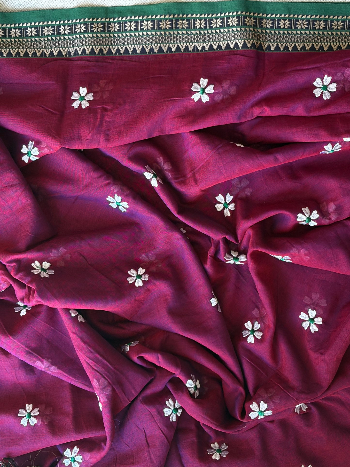 Temple Border Sadafuli Purple Dual Shade Saree