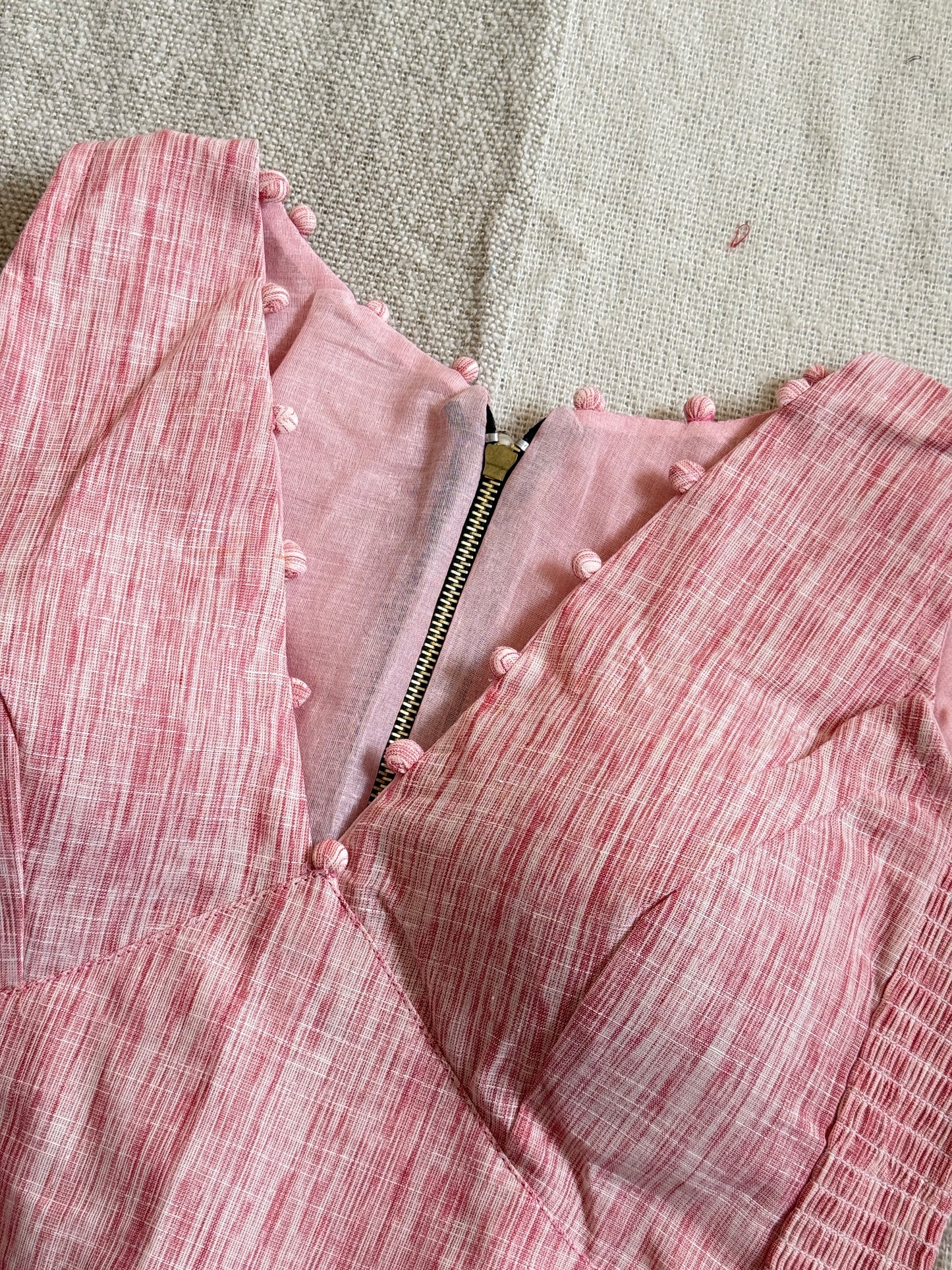 Side Stretch V Neck Blouse