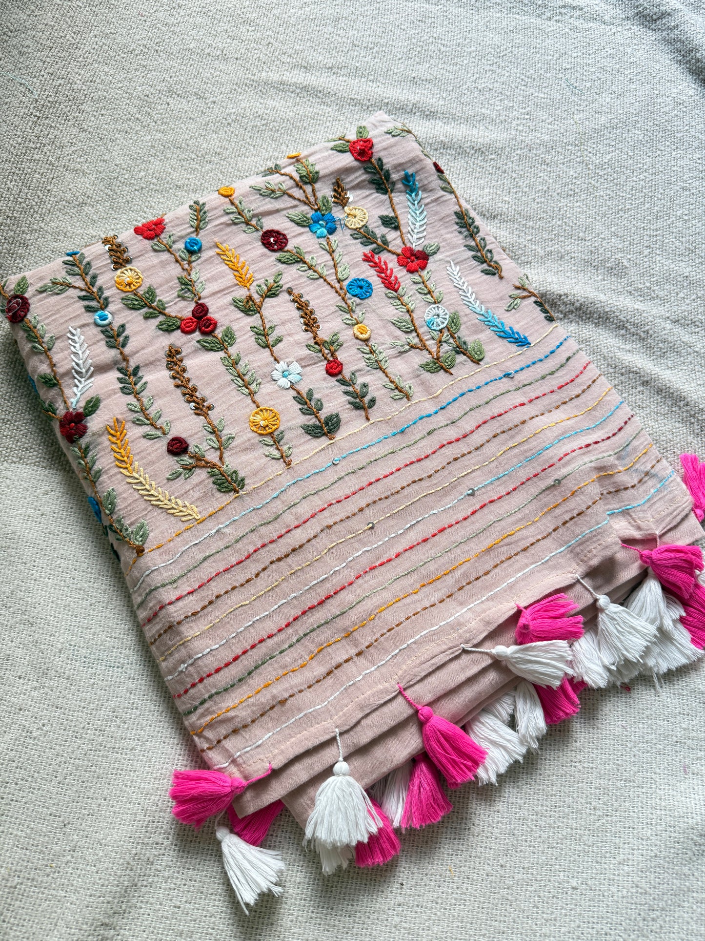 Powder Pink Manjari Saree