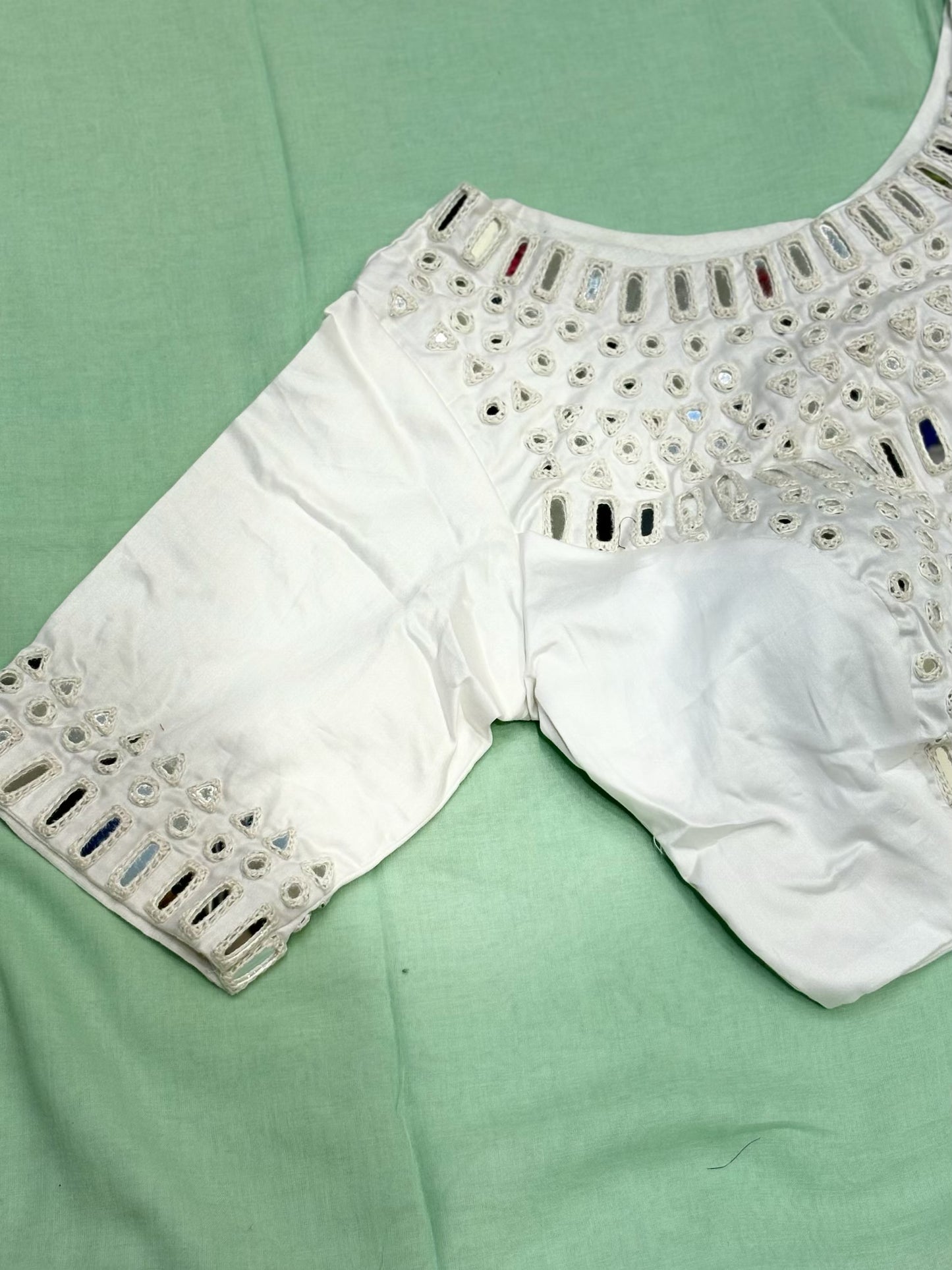 Mirror Work Blouse with Sleeves