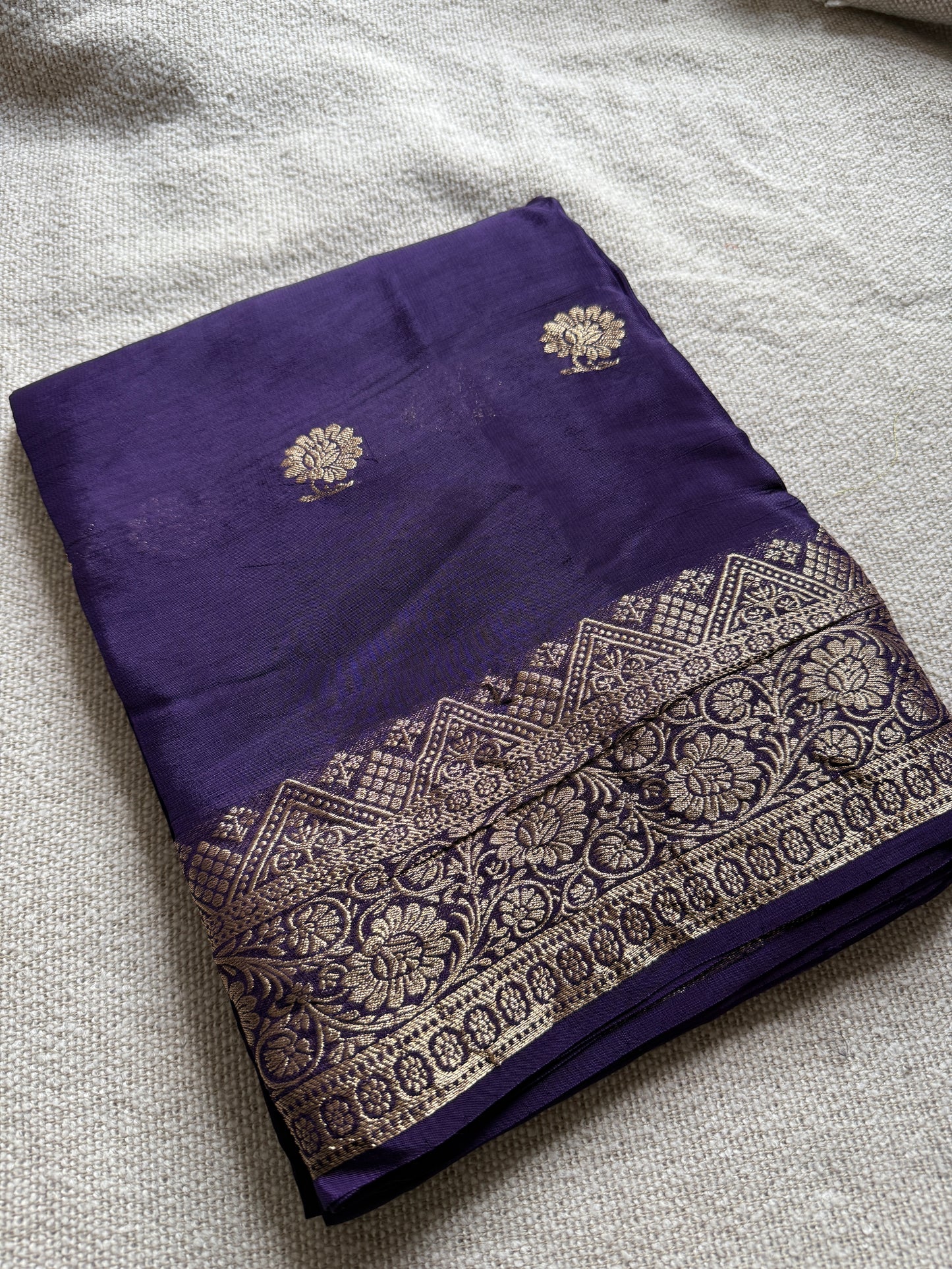 Purple Crepe Silk Saree