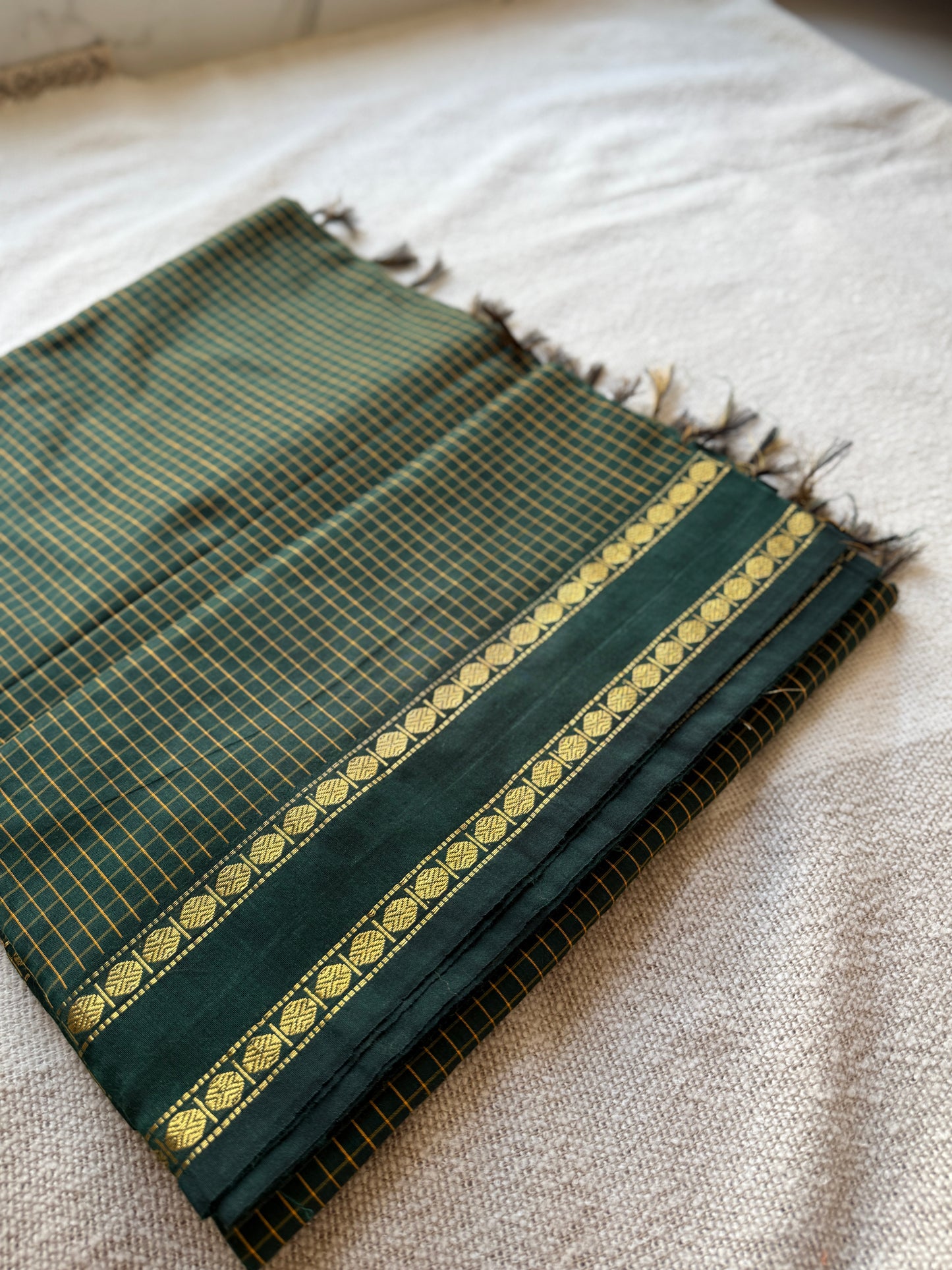 Green Vintage Gadwal Cotton-Silk Saree