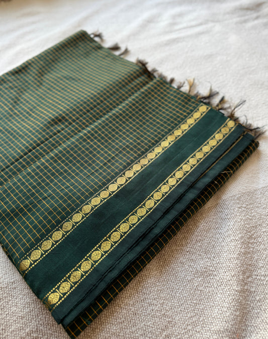 Green Vintage Gadwal Cotton-Silk Saree