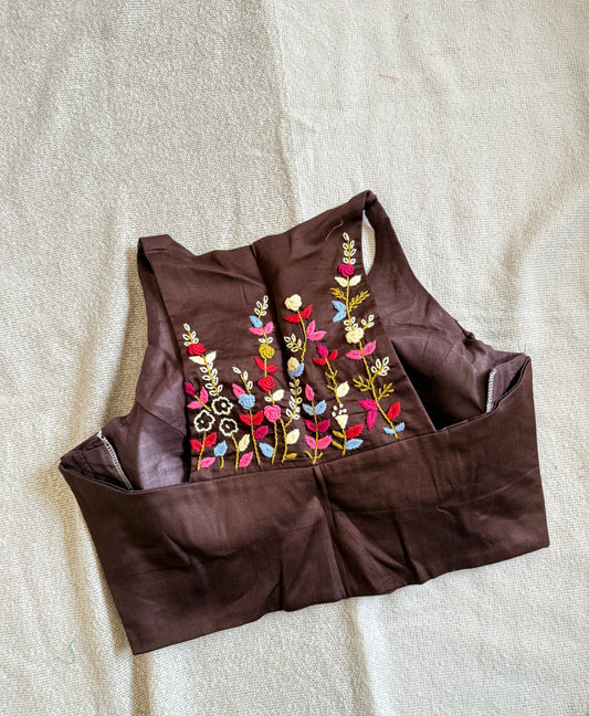 Halterneck Blouse (Coffee brown)