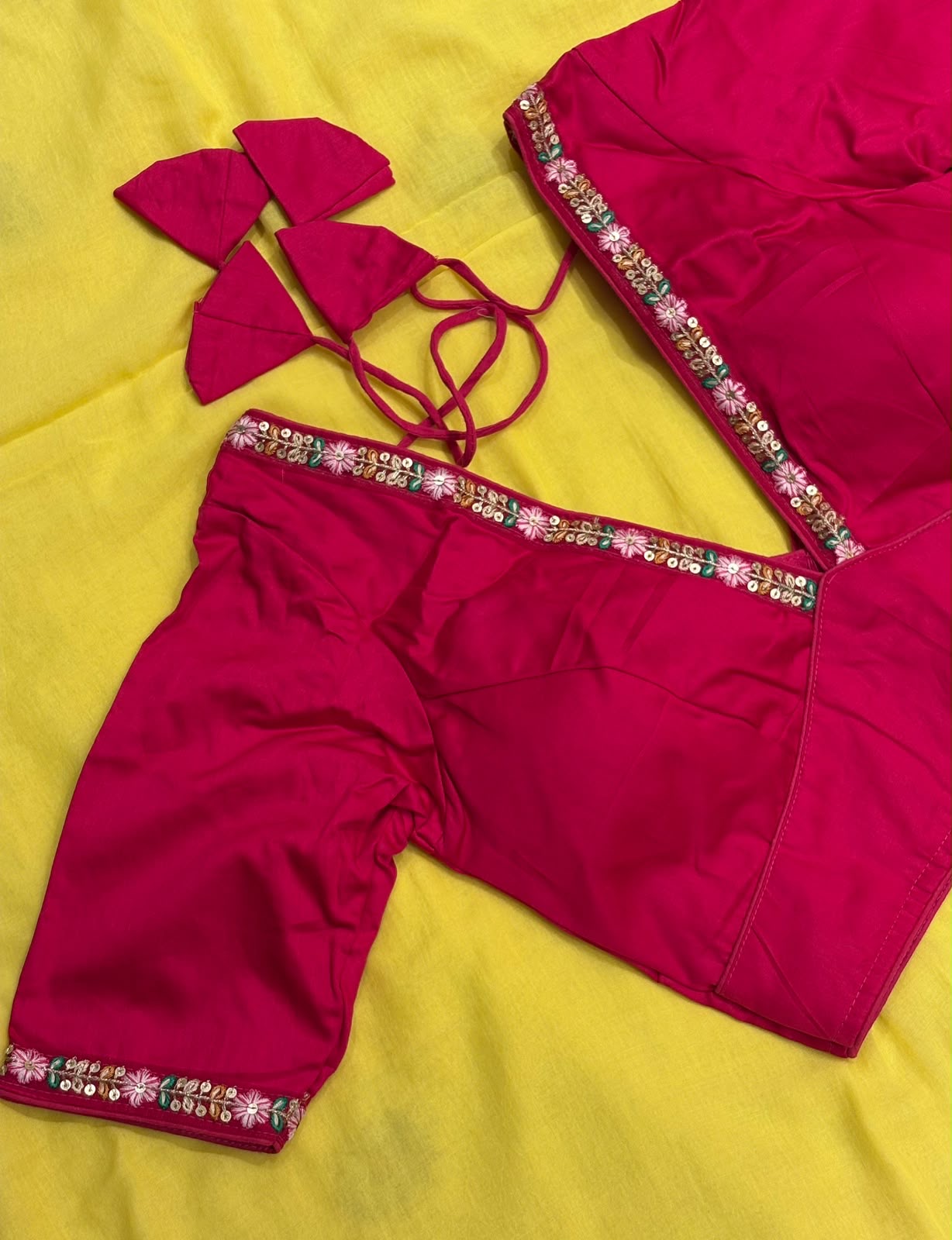 V-Neck Pink Blouse with Sleeves
