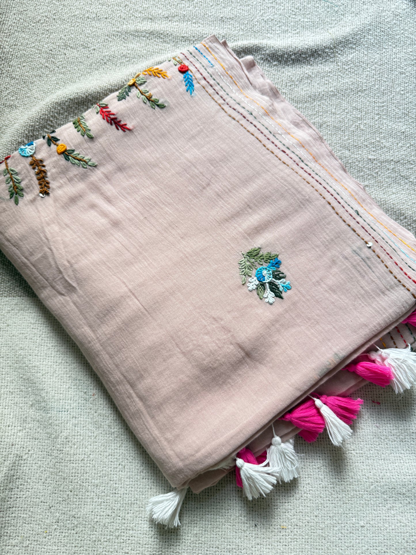 Powder Pink Manjari Saree