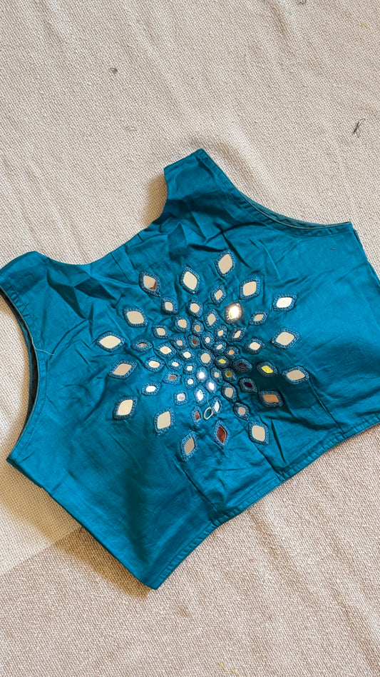 Mirror Work Ink Blue Blouse