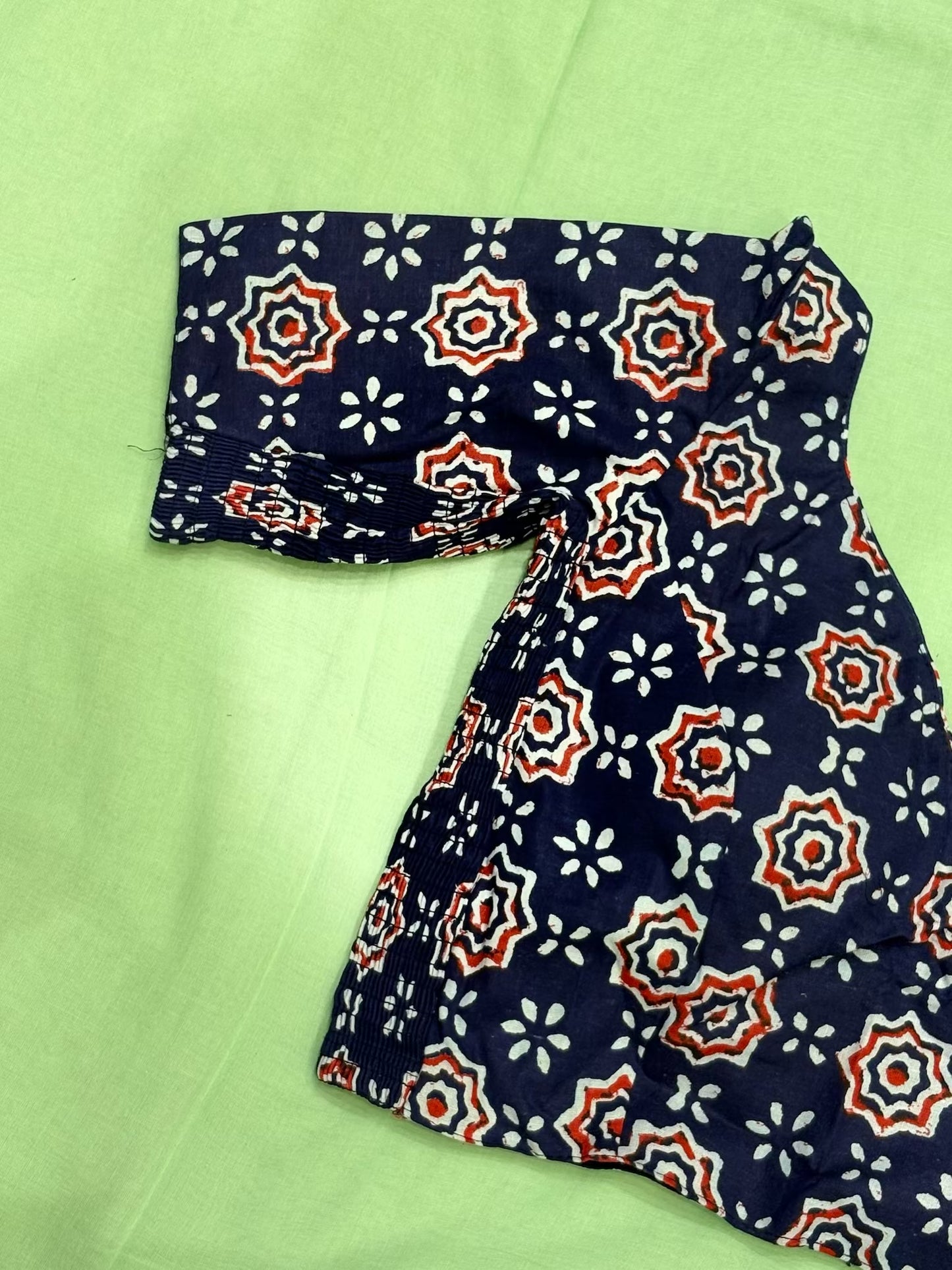 Block Print Cotton Side Stretch Blouse