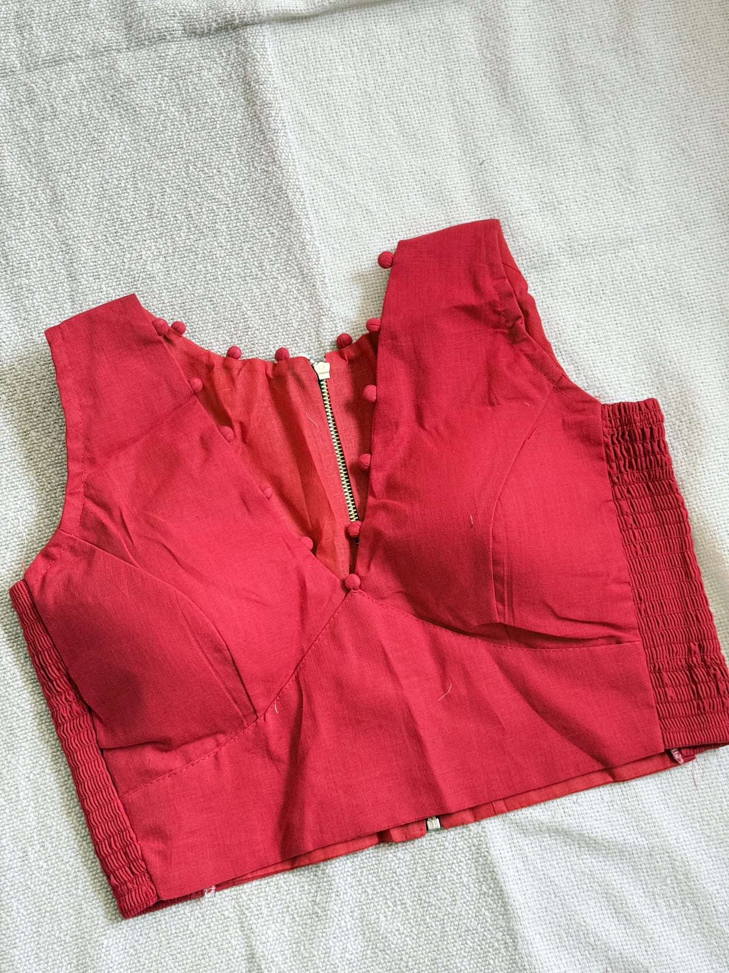 Side Stretch V neck Blouse