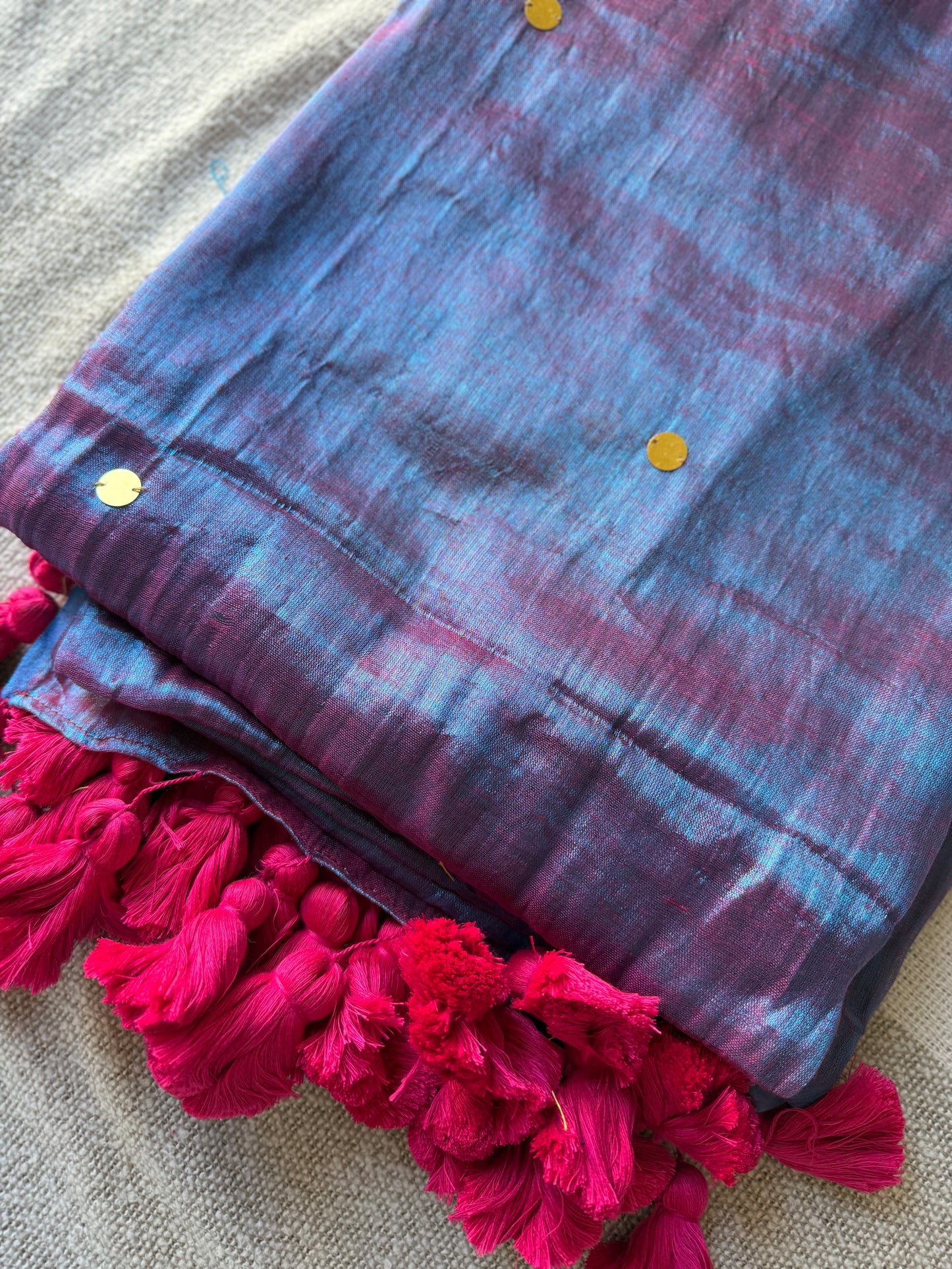 Raga Tissue Big Tussles with Sequins saree