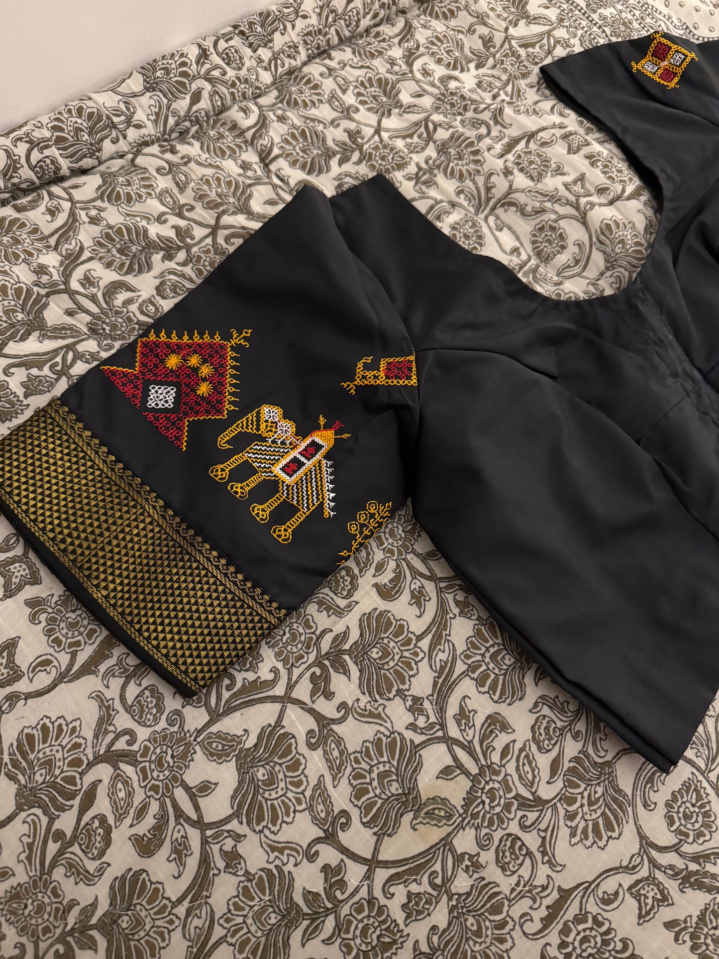 Black Kasuti Work Blouse