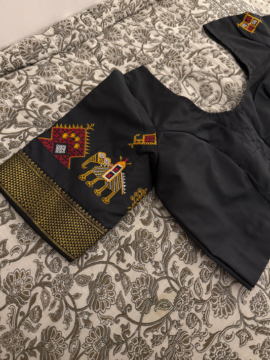 Black Kasuti Work Blouse