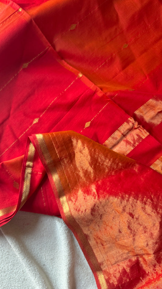 Diamond Butta Maheshwari (Orange) 🌸